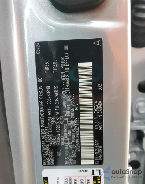 2024 Lexus Rx 350 Base from USA, damaged, VIN 2T2BAMCA4RC071153